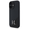 Karl Lagerfeld szilikon árnyék fém Initial MagSafe - iPhone 16 tok (fekete)