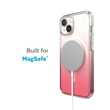 Speck Presidio Perfect-Clear + Ombre + MagSafe - iPhone 15 Plus / 14 Plus tok MICROBAN bevonattal (Tiszta / Vintage Rose Fade)