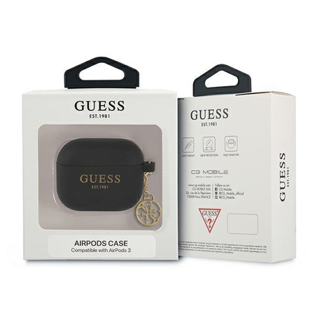 Guess 4G Charms Silicone Case  - Etui AirPods 3 (Black)
