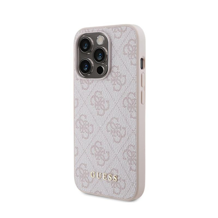 Guess 4G Metal Gold Logo - pouzdro pro iPhone 15 Pro (růžové)