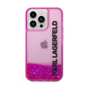 Karl Lagerfeld Liquid Glitter Translucent Elongated Logo Case - Case for iPhone 14 Pro Max (Pink)