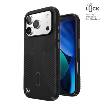 Speck Presidio2 Grip ClickLock e MagSafe - Custodia per iPhone 17 Pro (Nero / Grigio Ardesia / Bianco)