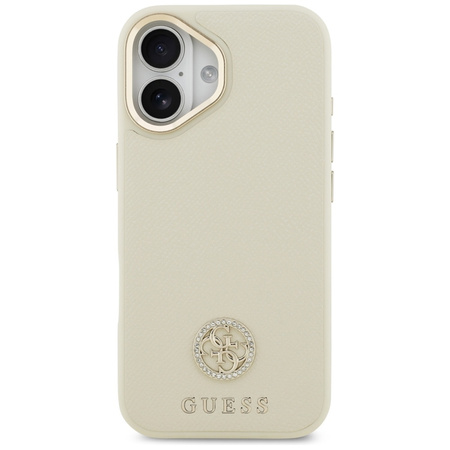 Guess Grained Strass Logo MagSafe - Hülle iPhone 17 (beige)