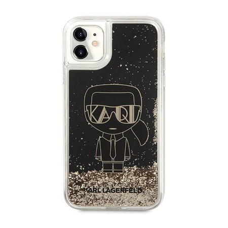 Karl Lagerfeld Liquid Glitter Gatsby - pouzdro pro iPhone 11 (černé)