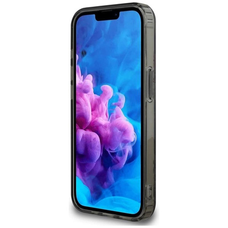 Guess IML Flowers MagSafe - Hülle für iPhone 16e (schwarz)