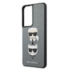 Karl Lagerfeld Saffiano Karl & Choupette Heads - Samsung Galaxy S21 Ultra tok (ezüst)