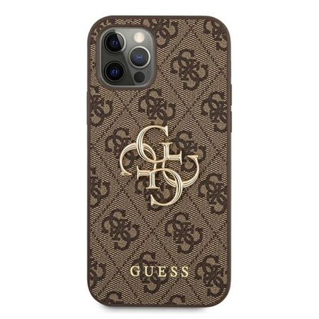 Guess 4G Big Metal Logo - iPhone 12 Pro Max Tasche (braun)