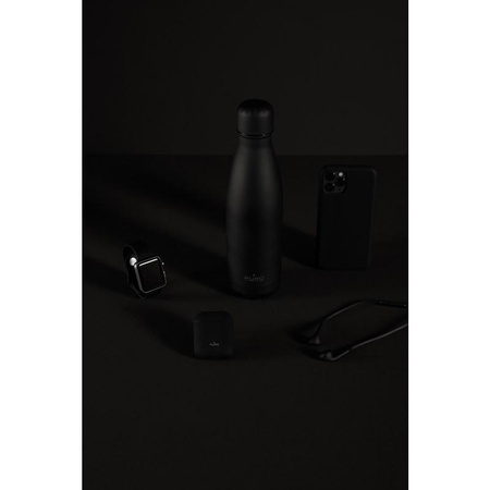 PURO ICON - Rozsdamentes acél palack 500 ml (fekete) (porszórt bevonat)