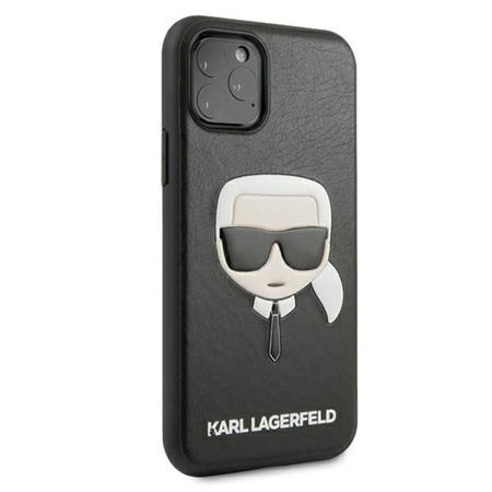 Silikonové pouzdro Karl Lagerfeld Iconic Karl`s Head - iPhone 11 Pro (černé)