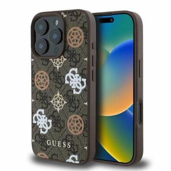 Guess Peony On 4G Background MagSafe - iPhone 16 Pro Case (brown)