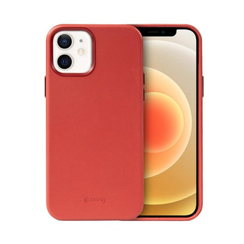 Crong Essential Cover - PU Leather Case for iPhone 12 / iPhone 12 Pro (Red)