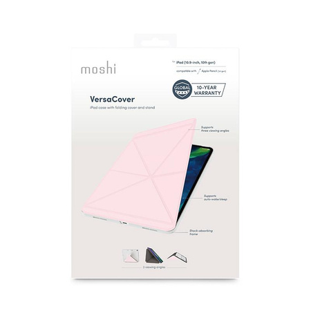 Moshi VersaCover - Étui origami pour iPad 11" (2025) / iPad 10.9" (2022) (Rose Sakura)