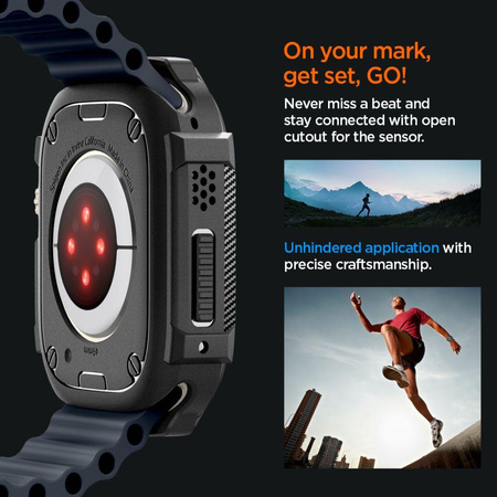 Spigen Rugged Armor - Gehäuse für Apple Watch Ultra 49 mm (schwarz)