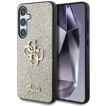 Guess Fixed Glitter Big 4G Metal Logo - Hülle für Samsung Galaxy S25+ (Gold)