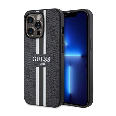 Guess 4G Printed Stripes MagSafe - pouzdro pro iPhone 13 Pro (černé)