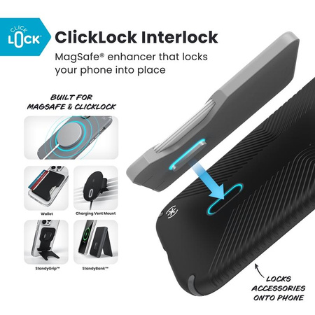 Speck Presidio2 Grip ClickLock & MagSafe - iPhone Air Tasche (Schwarz / Schiefergrau / Weiß)