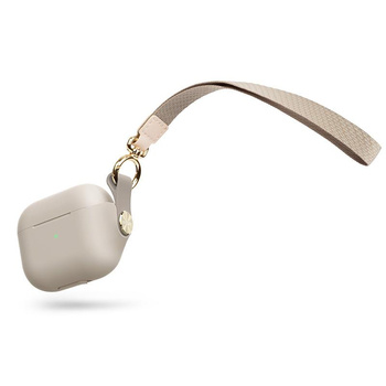 Moshi Pebbo - Pouzdro na AirPods 3 s odnímatelným řemínkem na zápěstí (Savanna Beige)