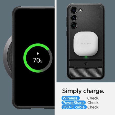 Spigen Rugged Armor - Étui pour Samsung Galaxy S23+ (Noir mat)