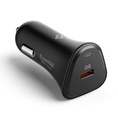 Spigen Essential EV301 - USB-C PD 3.0 PPS 30W nabíječka do auta (černá)