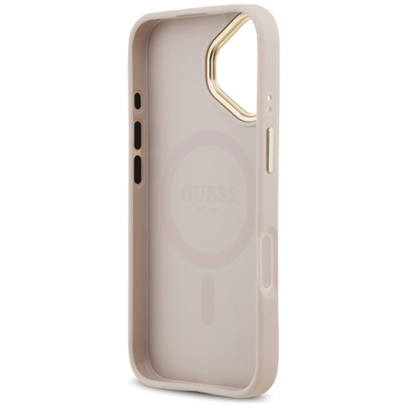 Guess Grained Strass Logo MagSafe - Hülle iPhone 17 (rosa)