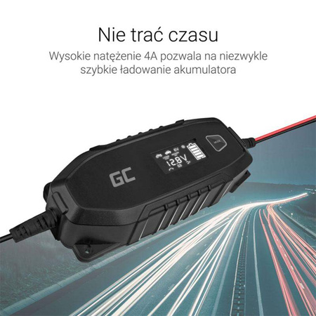 Green Cell - Charger, charger for 6V / 12V (4A) batteries with intelligent diagnostics