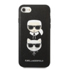 Karl Lagerfeld Saffiano Karl & Choupette Heads - Hülle für iPhone SE 2022 / SE 2020 / 8 / 7 (schwarz)