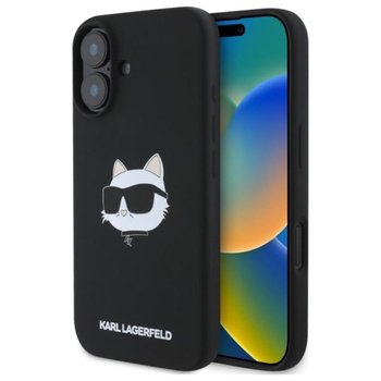 Karl Lagerfeld szilikon Choupette Head Print MagSafe - iPhone 16 tok (fekete)