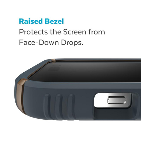 Speck Presidio2 Grip - Rutschfestes Gehäuse für iPhone 14 Pro (Anthrazit / Cool Bronze / Schiefer)