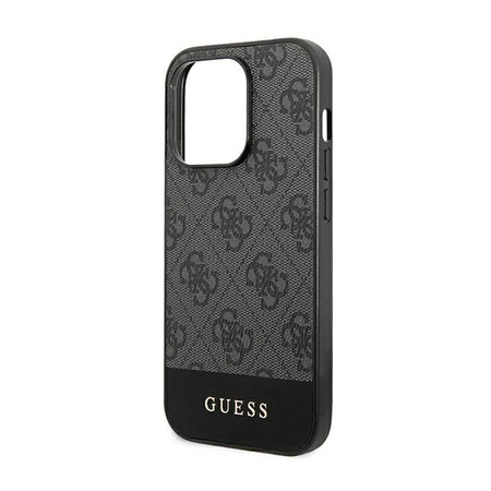 Guess 4G Bottom Stripe Metal Logo Collection - iPhone 14 Pro Max tok (szürke)