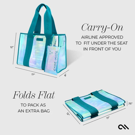 Case-Mate Large Travel Tote Bag - Sac à bandoulière imperméable avec étui pour téléphone portable (Emerald Blue Soap Bubble)