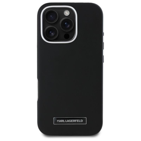 Karl Lagerfeld FW Metal Plate MagSafe - Pouzdro pro iPhone 16 Pro Max (černé)