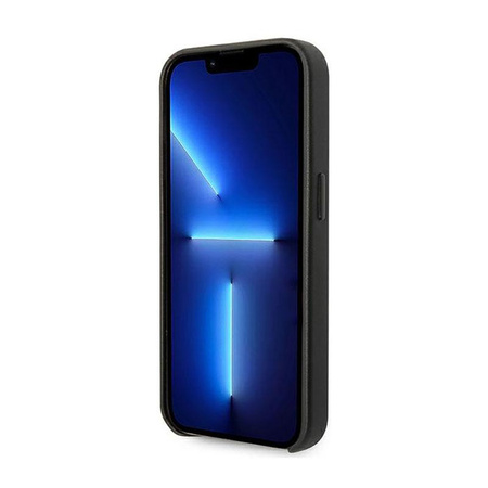 Karl Lagerfeld Leder Tasche mit perforiertem Logo - iPhone 14 Pro Max Tasche (schwarz)