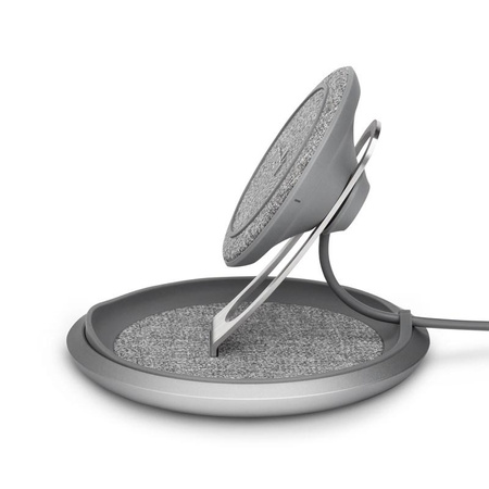 Moshi Lounge Q Wireless Charging Stand - Qi wireless inductive charger for iPhone and Android 15W (Nordic Gray)