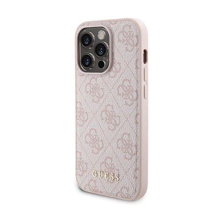 Guess Bundle Pack MagSafe 4G Metall Gold Logo - Etui Set + Power Bank 5000mAh MagSafe iPhone 15 Pro Max (rosa)