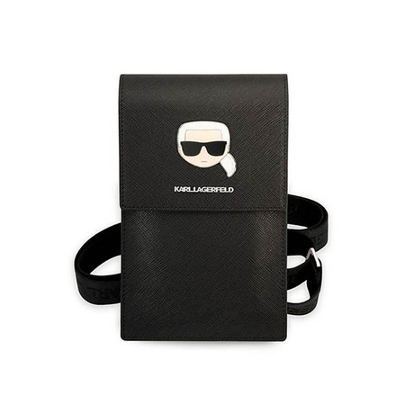 Karl Lagerfeld Metal Karl Head Wallet Phone Bad - taška na chytrý telefon a příslušenství (černá)