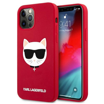 Karl Lagerfeld Choupette Head Silicone - Etui iPhone 12 / iPhone 12 Pro (czerwony)