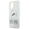 Karl Lagerfeld Liquid Glitter Karl & Choupette Head MagSafe - Case for iPhone 16 (transparent)
