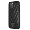Guess V Quilted - Coque iPhone 12 / iPhone 12 Pro (noir)
