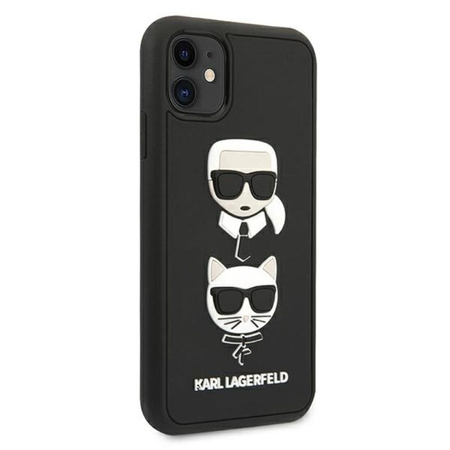 Karl Lagerfeld 3D Rubber Karl & Choupette Heads - iPhone 11 Case (black)
