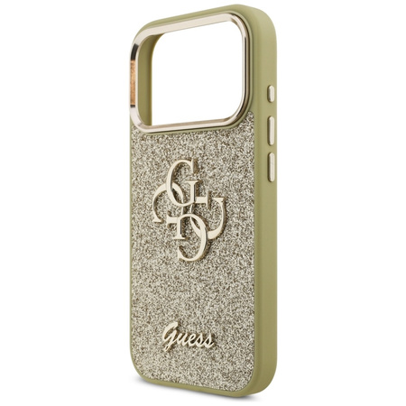 Guess Fixed Glitter Big 4G Metal Frame - Hülle iPhone 17 Pro (gold)