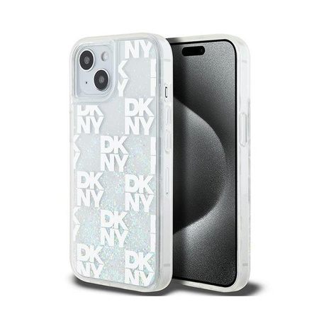DKNY Liquid Glitter Multilogo - iPhone 15 / 14 / 13 tok (fehér)