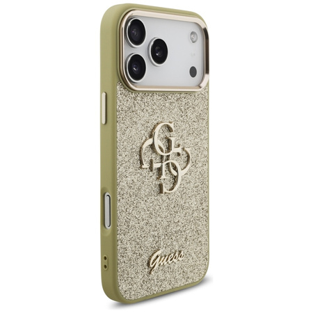 Guess Fixed Glitter Big 4G Metal Frame - Pouzdro iPhone 17 Pro Max (zlatý)