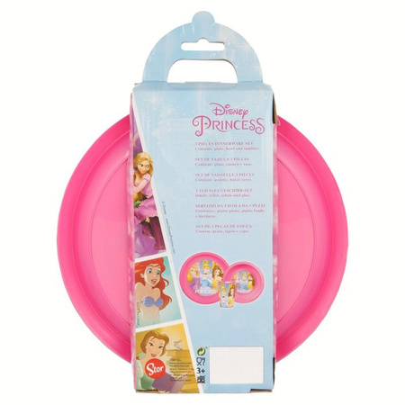 Princesse - Set de vaisselle (assiette, bol et tasse de 260 ml)