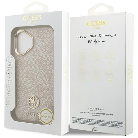 Guess 4G Strass Logo MagSafe - Pouzdro iPhone 17 Pro (Růžová)