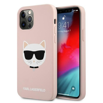 Silikonové pouzdro Karl Lagerfeld Choupette Head - iPhone 12 / iPhone 12 Pro (růžové)