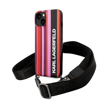 Karl Lagerfeld Color Stripes Strap - Hülle für iPhone 14 (Pink)