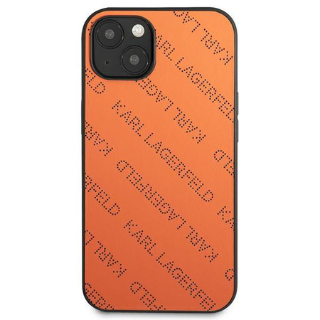Karl Lagerfeld Perforated Allover - Hülle für iPhone 13 (Orange)