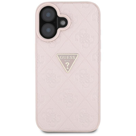 Guess Hot Stamp 4G Pattern Triangle Metal Logo - Case for iPhone 16 (pink)