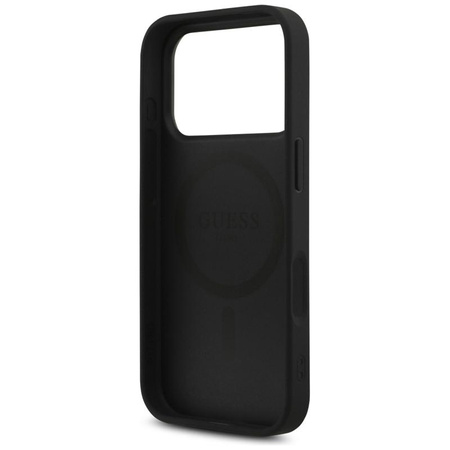 Guess Leather 4G Triangle Strass MagSafe - Hülle iPhone 17 Pro (Schwarz)