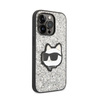 Karl Lagerfeld NFT Glitter Choupette Patch- Case for iPhone 14 Pro Max (Silver)